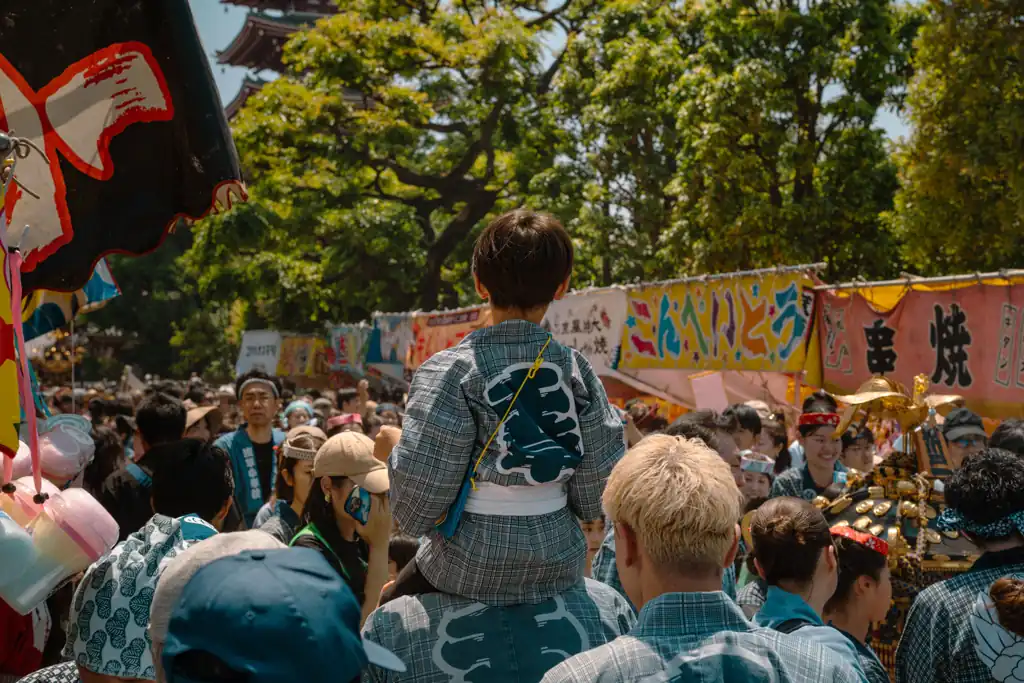 Travelers at a festival