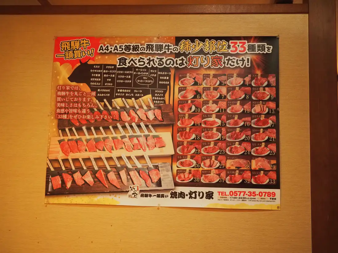 Hida beef at Akariya, 33 cuts to try