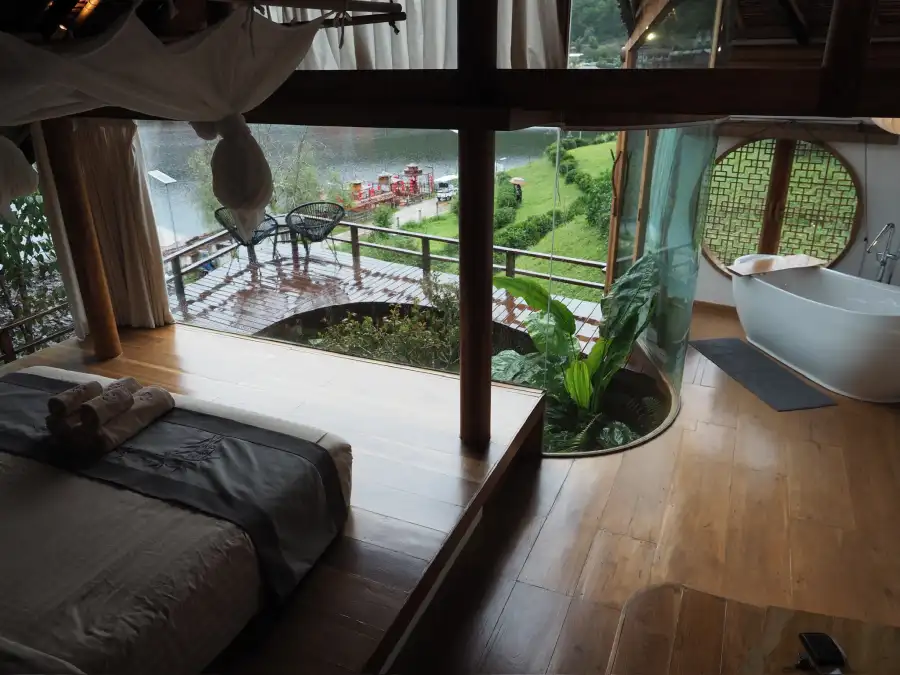 Private villa overlooking the lake at Ban Rak Thai