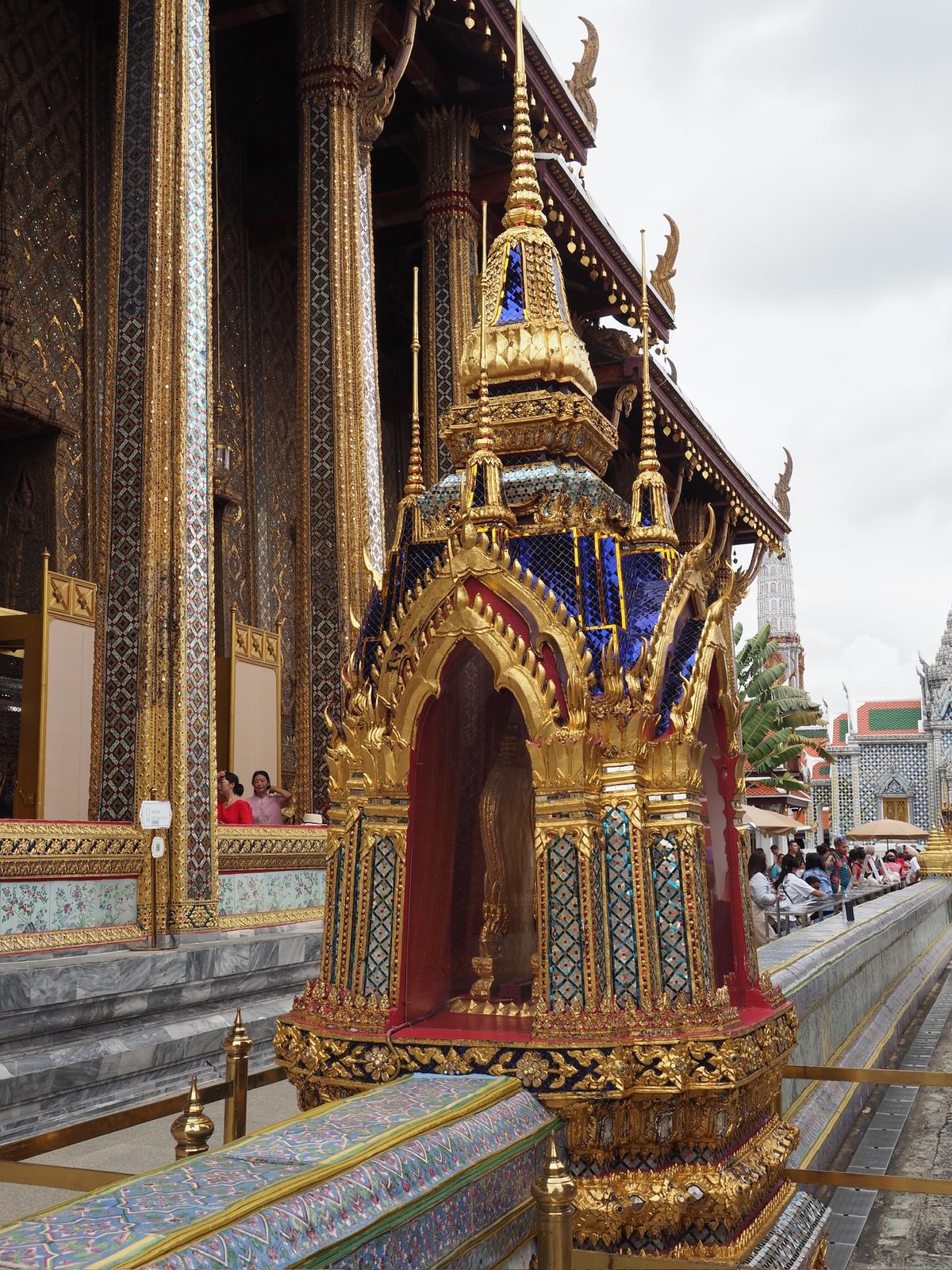 Ornate Buddhist temple on a street in Thailand